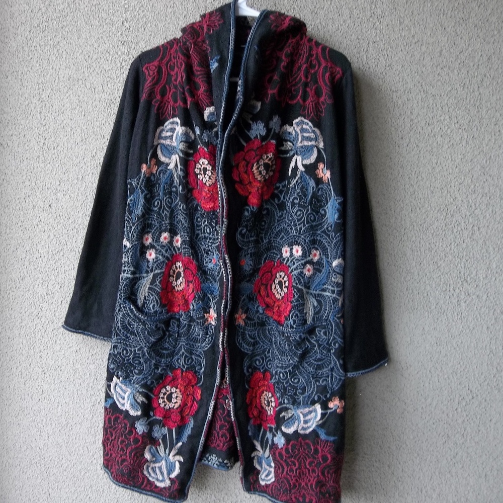 Johnny Was Biya Embroidered PS Sweater Jacket